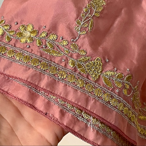 Vintage Y2K Silk Rangoon Skirt with Gold Details - Picture 6 of 11